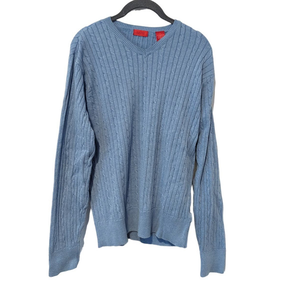 Izod Other - IZOD Men's Cable Knit Sweater Baby Blue Summer Blue 100% Cotton
